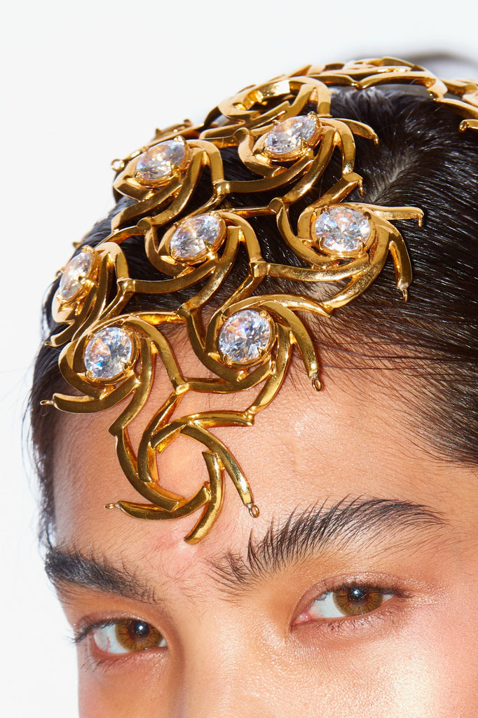 MCL Design Jeweled Crown Headpiece