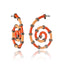 MCL Design Sterling Silver Curl Earrings with Coral-Pink and Ivory-Pink Enamels