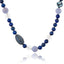 Beaded Statement Necklace with Sterling Silver, Blue Sapphires, Blue Lace Agate & Lapis Beads