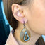 MCL Design Sterling Silver Statement Earrings with Blue Topaz
