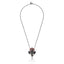 Handcrafted Silver Elephant Pendant Necklace with Aqua Glitter Enamel, Black Spinel & Red Sapphires