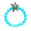 Turquoise Beaded Bracelet with Sterling Silver Star, Mint Enamel & Green Sapphires