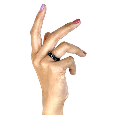 MCL Design Black Spinel Band Stacking Ring