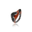 MCL Design Burnt Orange Glittery Stacking Ring with Black Spinel