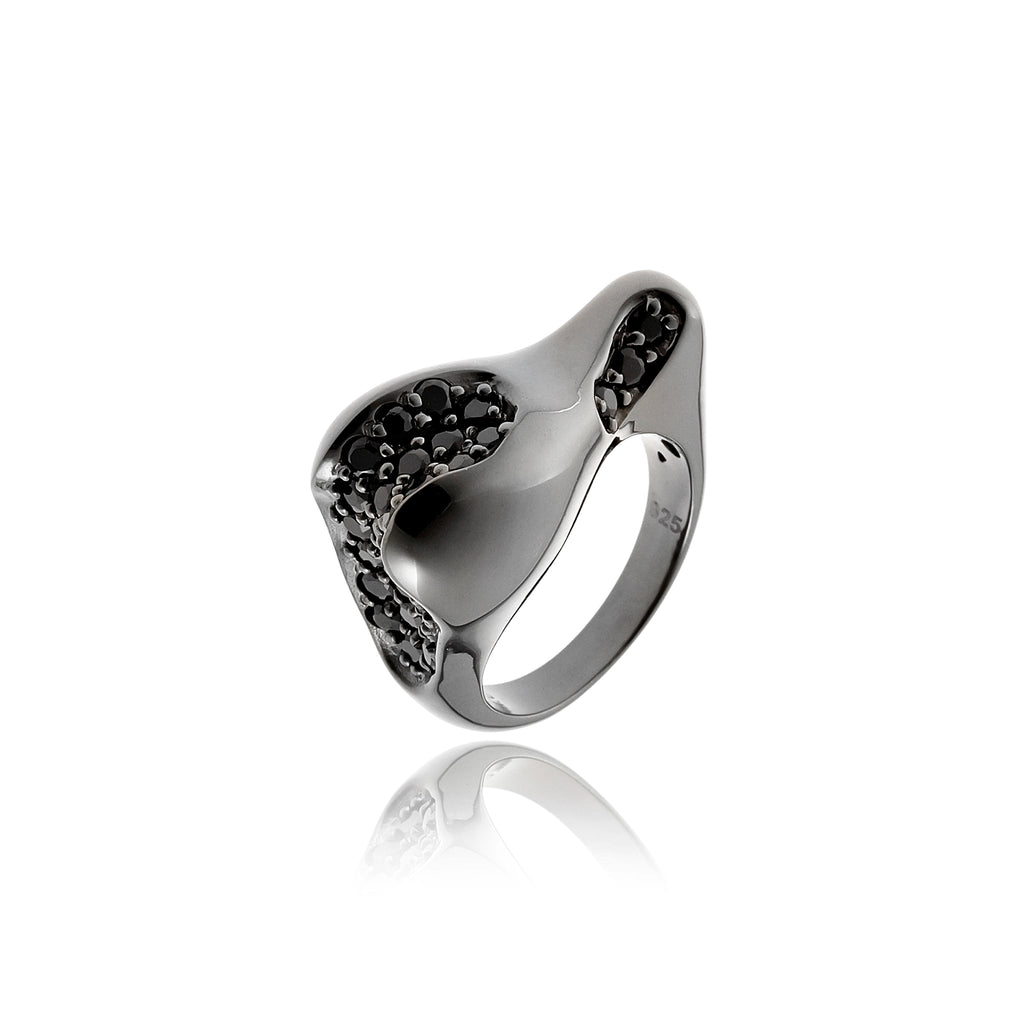 MCL Design Black Spinel Stacking Ring