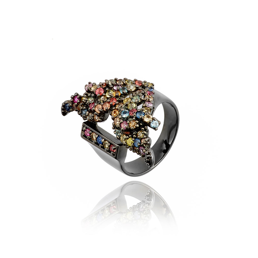 MCL Design Abstract Sapphire Stacking Ring