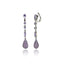Sterling Silver Statement Earring Clips with Pink Sapphires & Amethyst