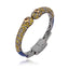 MCL Design Sterling Silver Slim Cuff Bracelet with Deep Sea Blue Glitter Enamel, Mixed Yellow Sapphires & Citrine