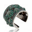 MCL Design Sterling Silver Cuff Bracelet with True Green Glitter Enamel & Black Spinel