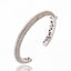 MCL Design White Rhodium Plated Sterling Cuff Bracelet Bangle With White Enamel White Topaz