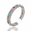 MCL Design White Rhodium Plated Sterling Cuff Bracelet With Midday Blue and  Royal Blue Gum Glitter Enamels, White Zircon & Blue Topaz
