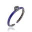 MCL Design Sterling Silver Cuff Bracelet with Deep Purple Glitter Enamel & Mixed Ice Sapphires