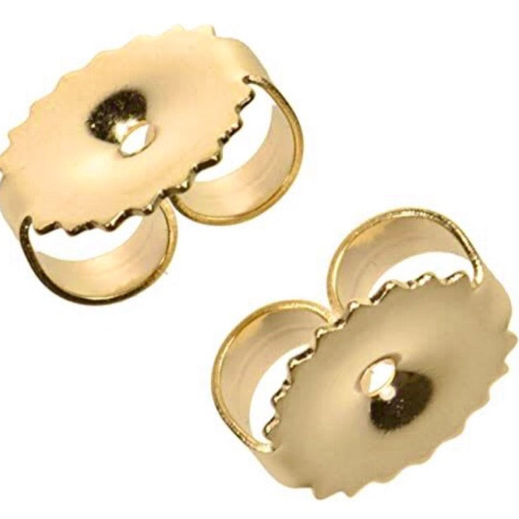 Large Sterling Silver Earring Back Replacement Pair Gold-Plated