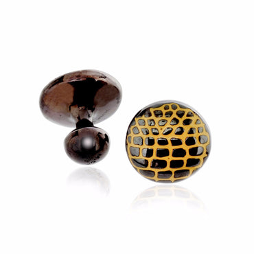 orange croco cufflinks for men