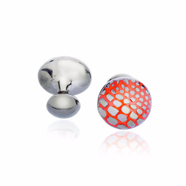 red croco cufflinks for men