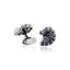 MCL Design Pave Seashell Cufflinks with White Enamel & Blue Sapphires