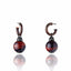 MCL Design Sterling Silver Drop Earrings with Dusty Orange Enamel & Red Tiger Eye Beads