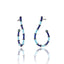 Sterling Silver Drop Earrings with Dark Blue and Light Blue Enamels & Black Pearls