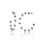 Sterling Silver Hoop Earrings with White Enamel & White Pearls