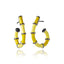Sterling Silver Half-Hoop Earrings with Yellow & Lemon Enamels
