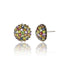Sterling Silver Stud Earrings with Mixed Sapphires