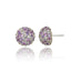 Sterling Silver Stud Earrings with Mixed Rose Sapphires