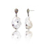 Sterling Silver Statement Earrings with Mixed Sapphires & White Pearl