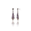 Sterling Silver Statement Earrings with Pale Pink Enamel, White Topaz & Amethyst