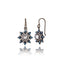 Sterling Silver Statement Earrings with Royal Blue Glitter Enamel, White Zircon & White Topaz