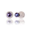 Sterling Silver Stud Earrings with Black Pearls & Rutilated White Quartz Beads