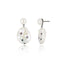 Sterling Silver Statement Earrings With Mixed Sapphires & White Pearl