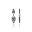 Sterling Silver Statement Earrings With Pink Sapphire, Green Agate & Amethyst