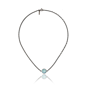 Sterling Silver Necklace with Blue Topaz
