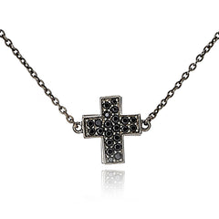 【BLACKPURPLE】HALFRIBO PEARL CROSS PENDANT NECKLACE 2023 Trendy Pearl Cross Pendant Necklace Hip Hop Retro Men