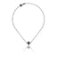 Sterling Silver Cross Pendant Necklace with Black Spinel
