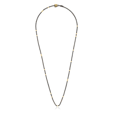 Sterling Silver Ball Chain with White Enamel Accents