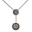 Sterling Silver Statement Necklace with Black Spinel & White Topaz Double Pendant