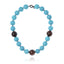 Turquoise Beaded Statement Necklace with Sterling Silver, Mixed Sapphires & Wood