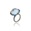 MCL Design Sterling Silver Cocktail Ring With Morning Blue Enamel & Blue Topaz