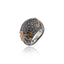 Sterling Silver Statement Ring With Dirty Straw Enamel & Black Spinel