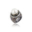 Sterling Silver Statement Ring With White Enamel, Mixed Sapphires & White Pearl