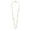 White Pearl Necklace with Pyrite Hematite & Hematite Beads