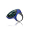 MCL Design Sterling Silver Statement Ring With Dark Purple Oil Enamel & Labradorite