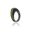 MCL Design Sterling Silver Stack Ring With Black Enamel & Yellow Sapphires
