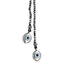 Sterling Silver Lariat Eye Necklace with Mixed Enamels, Black Spinel, Silver Hematite Beads & Hematite Beads
