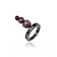 Sterling Silver Statement Ring With Black Spinel, White Topaz & Black Pearls