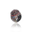 MCL Design Sterling Silver Statement Ring With Dark Pink Glitter Enamel & Mixed Sapphires