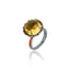 MCL Design Sterling Silver Cocktail Ring With Orange Enamel & Citrine